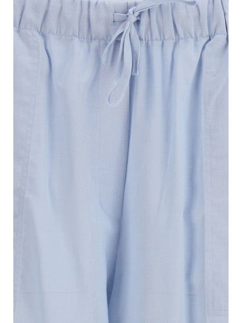Toteme Cotton and linen blend palazzo Pants - Sky