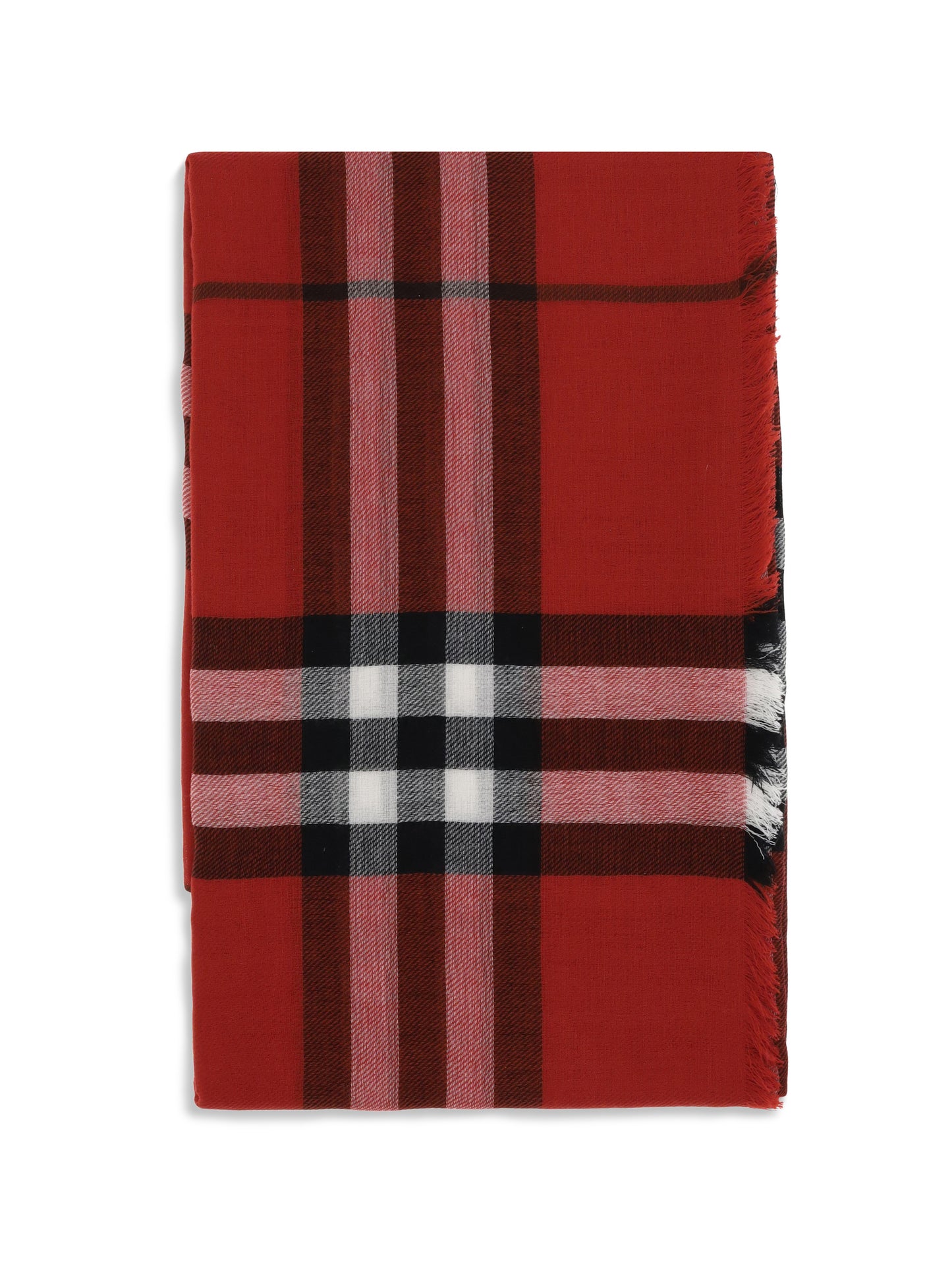 BURBERRY Wool Check wide Scarf