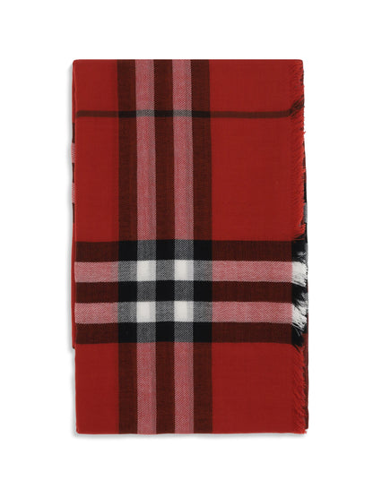 BURBERRY Wool Check wide Scarf