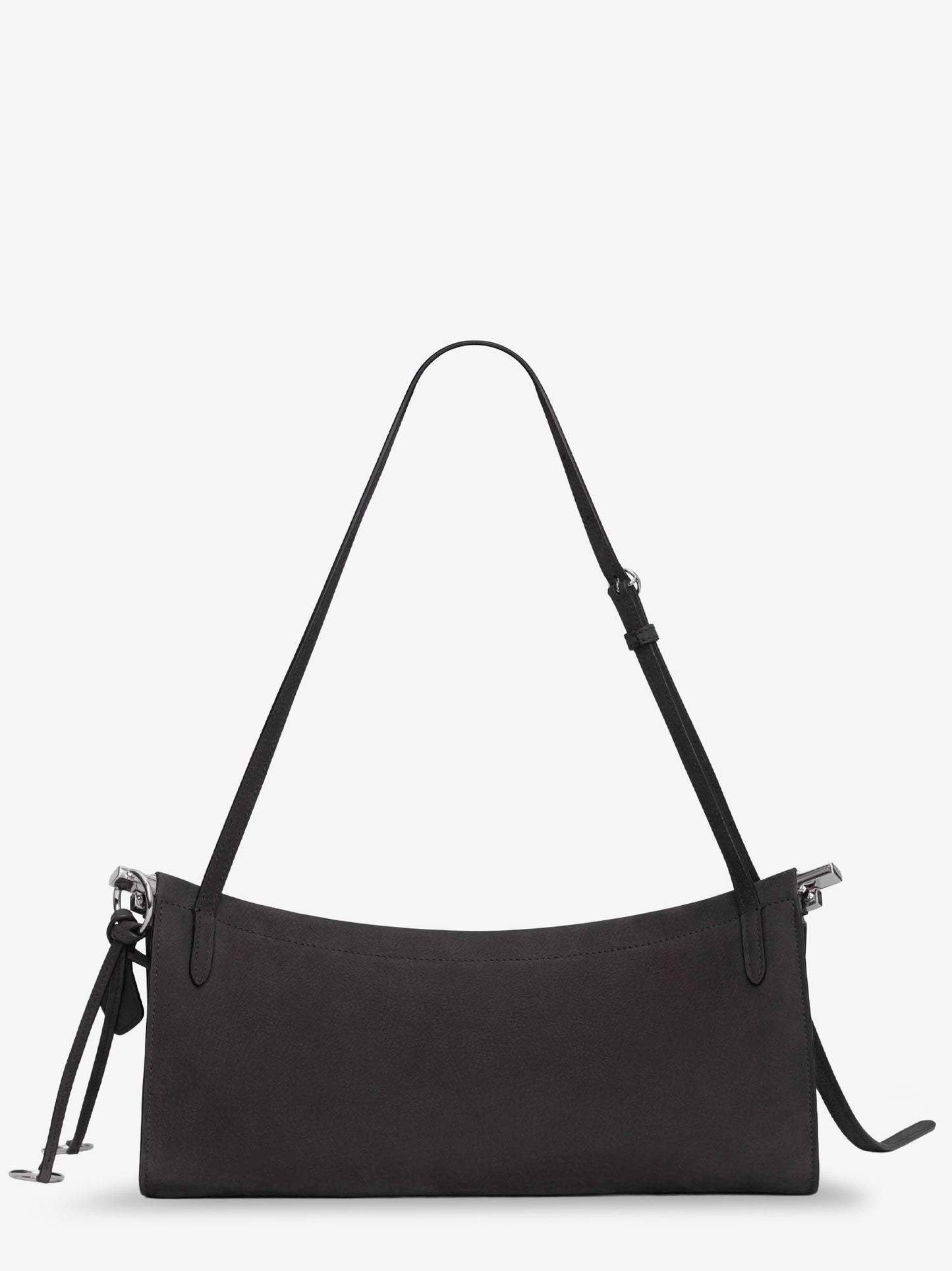 Alaia East West Leather Shoulder Bag With Engraved Logo Lettering