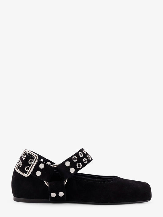 Alaia Suede Biker Flat Ballerinas