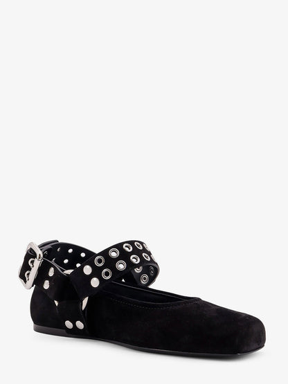 Alaia Suede Biker Flat Ballerinas