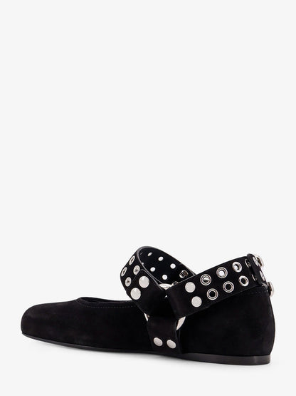 Alaia Suede Biker Flat Ballerinas