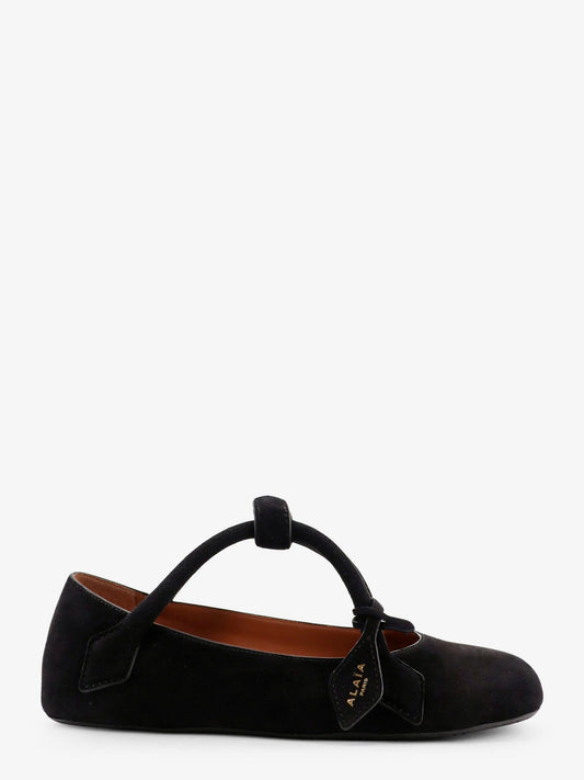 Alaia Le Teckel Suede Ballet Flats - Noir