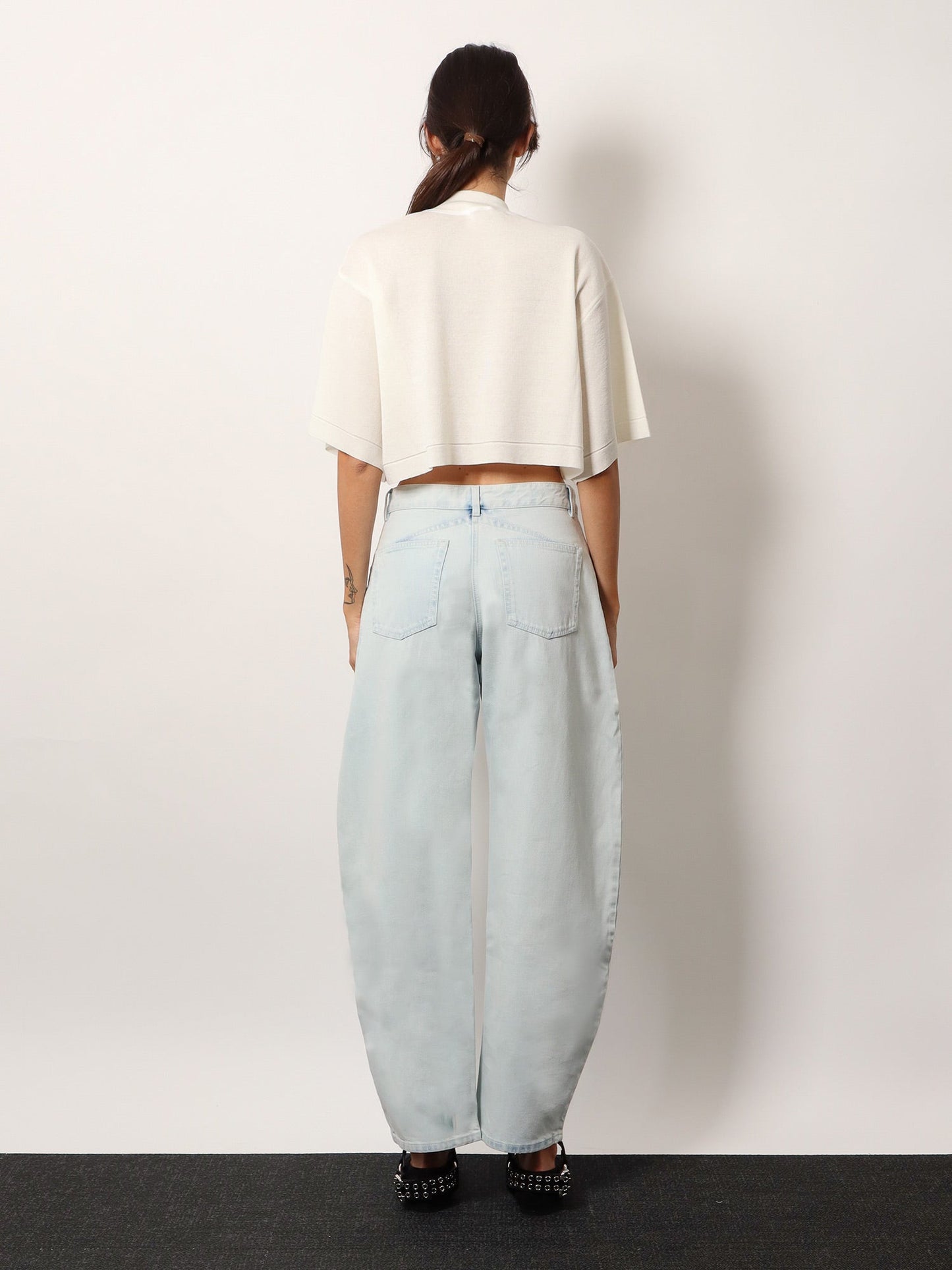 Alaia Cropped Cotton Blend Top