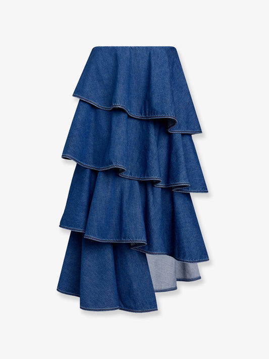Alaia Spiral Denim Skirt