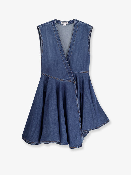 Alaia Wrap Denim Dress