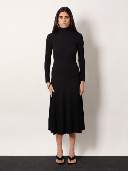 Alaia Viscose long Heart Dress - Noir Alaia