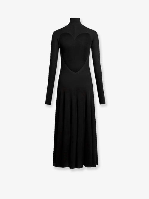 Alaia Viscose long Heart Dress - Noir Alaia