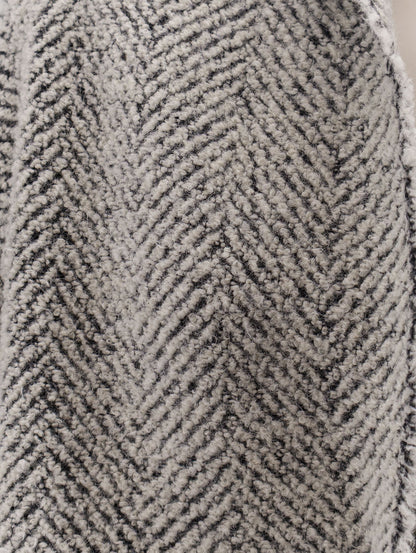 Alberta Ferretti Bouclé Coat With Herringbone Pattern