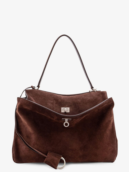 Balenciaga Rodeo M Suede Shoulder Bag