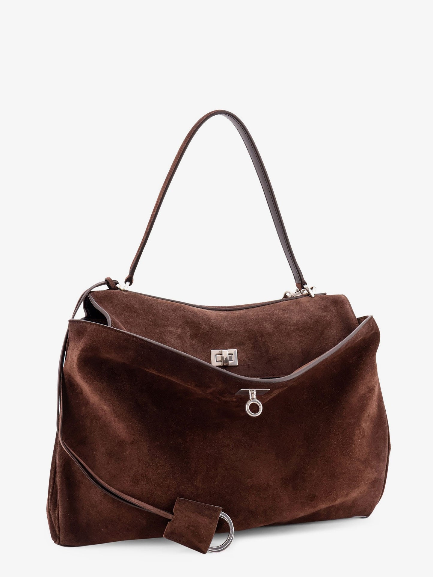 Balenciaga Rodeo M Suede Shoulder Bag