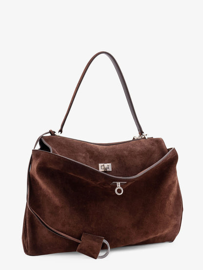Balenciaga Rodeo M Suede Shoulder Bag