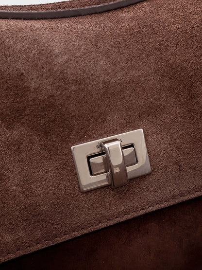 Balenciaga Rodeo M Suede Shoulder Bag