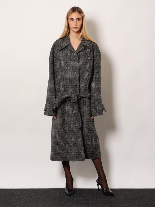 Balenciaga One Layer raglan wool coat - Nero Grigio