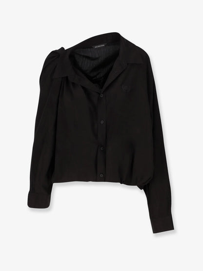 Balenciaga One Shoulder Lyocell Shirt