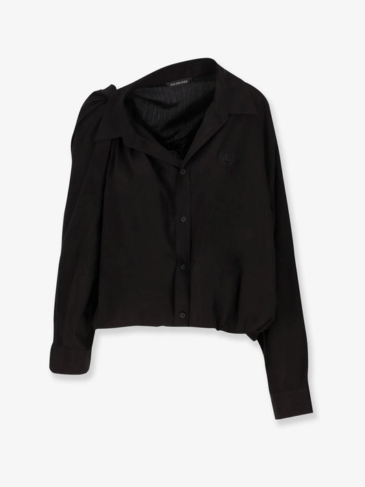 Balenciaga One Shoulder Lyocell Shirt