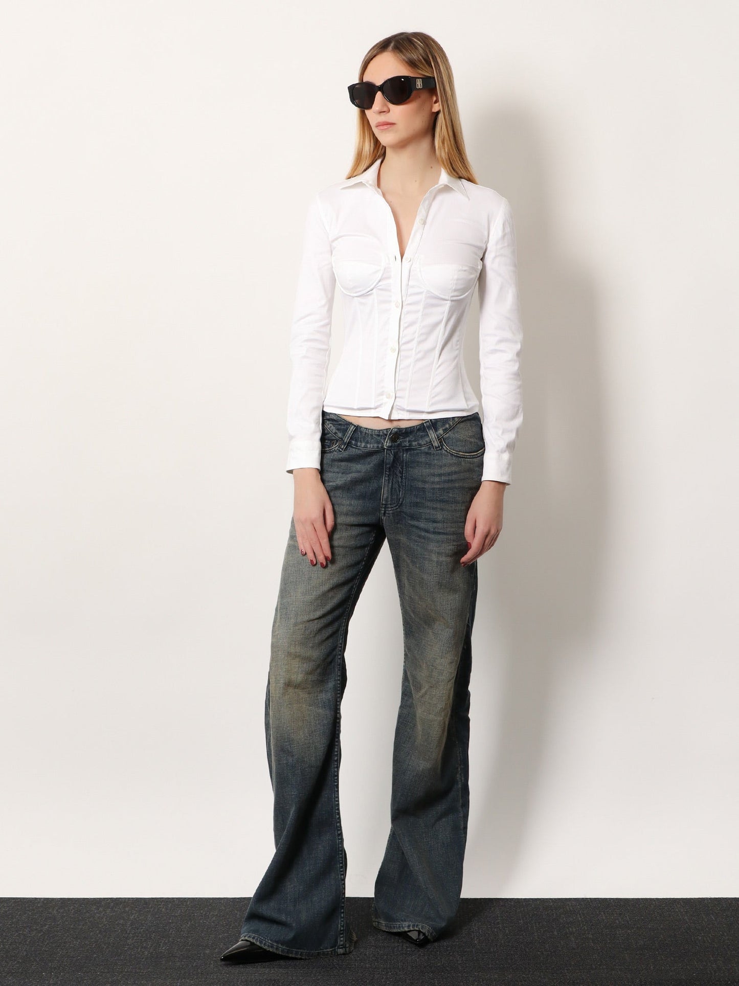 Balenciaga Curved Waist Pants Jeans