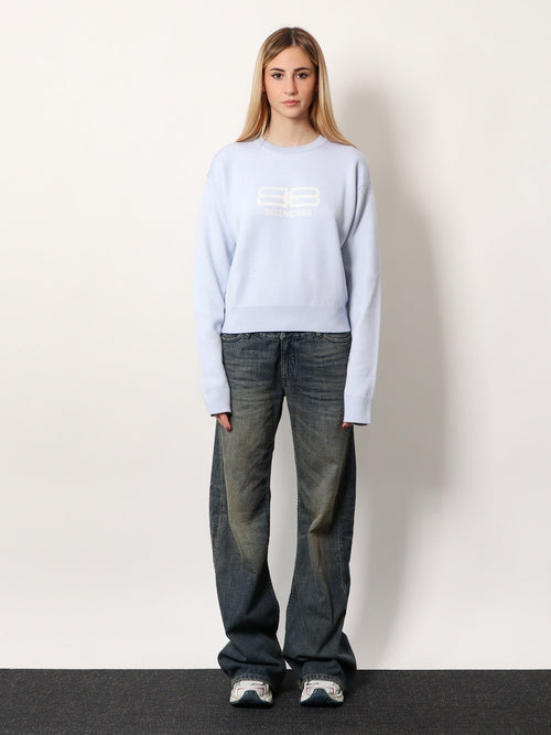 Balenciaga Wool and cotton blend sweater - Blue
