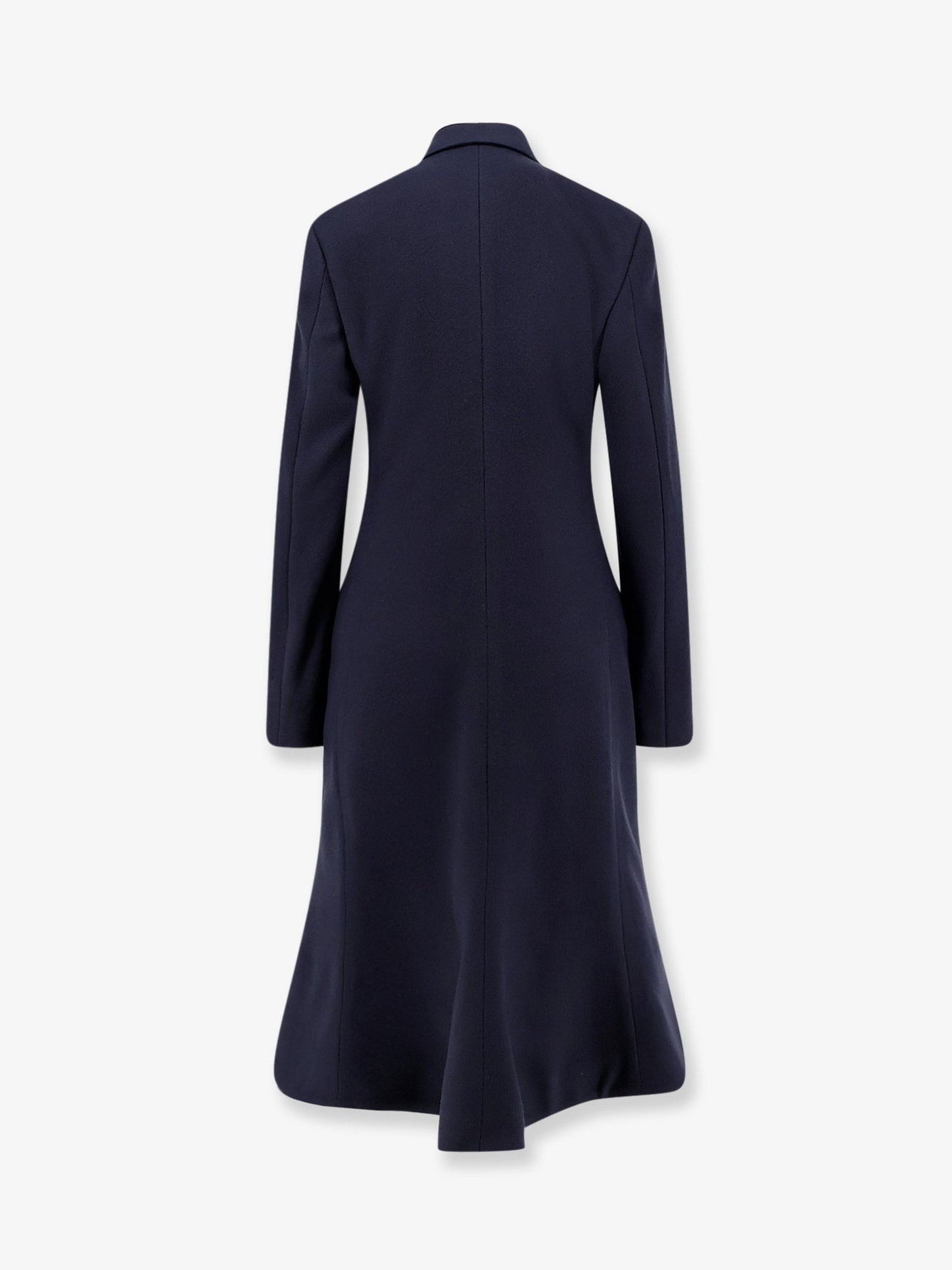 Balenciaga Godet Midi Double Breasted Wool Coat