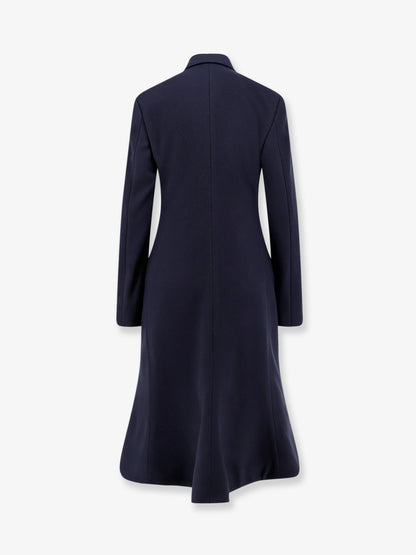 Balenciaga Godet Midi Double Breasted Wool Coat