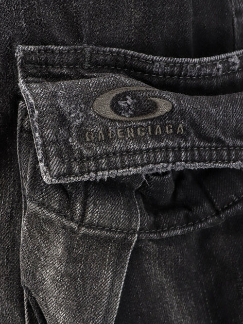 Balenciaga Cargo black denim trousers