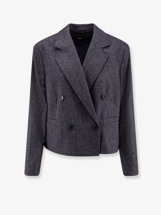 Boss Double Breasted Wool Blend Blazer