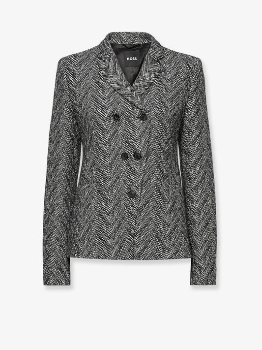 Boss Jiarna Herringbone Fabric Coat
