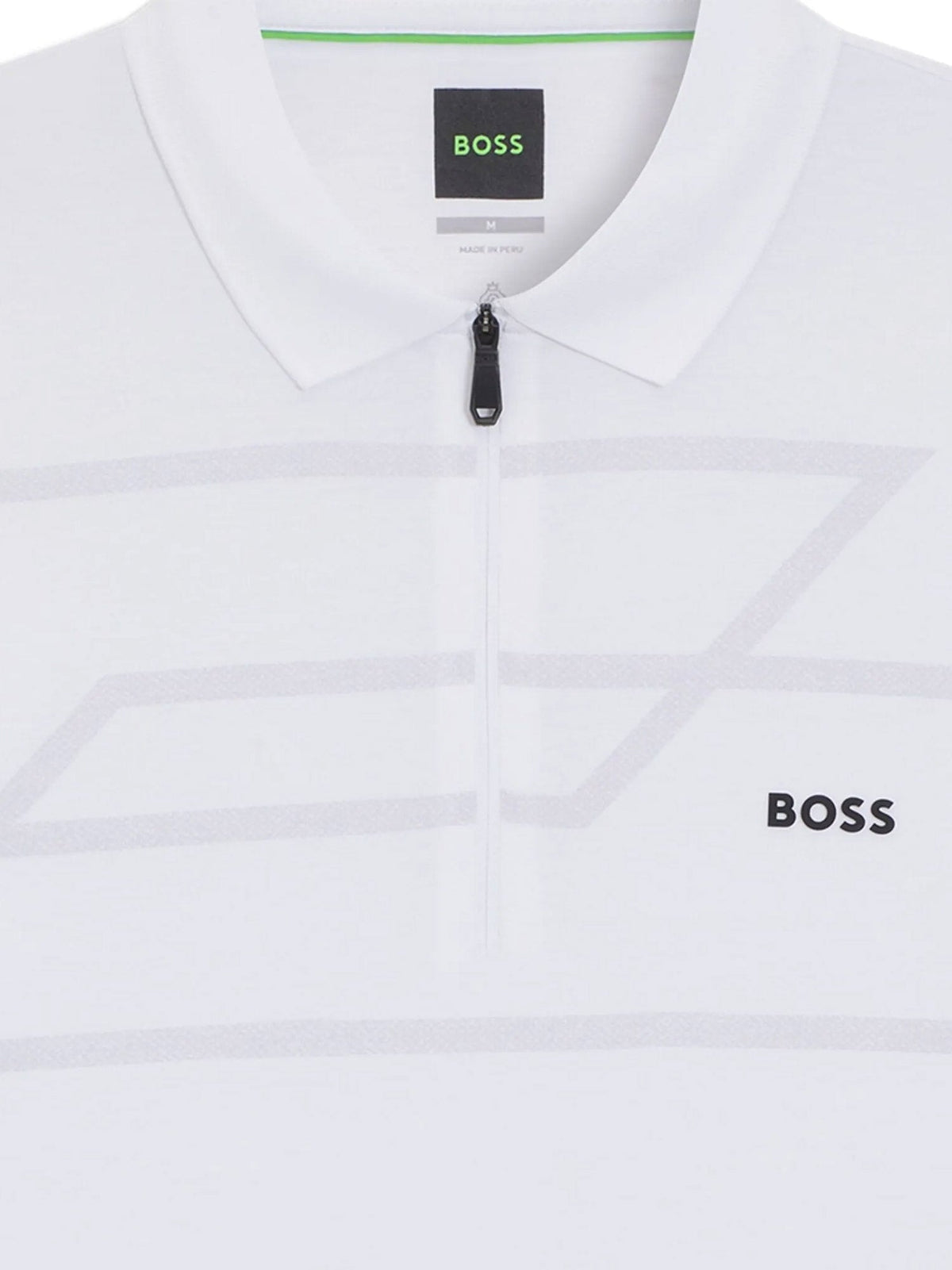 Boss Zip-up sweater with geometric pattern - White