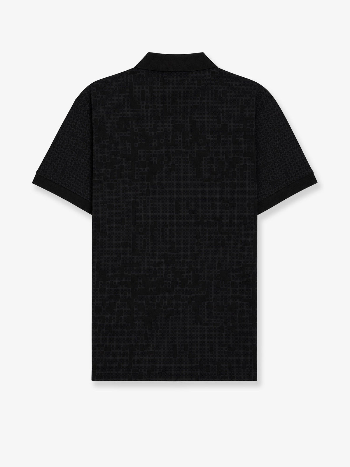 Boss Stretch cotton polo with all-over print - Black
