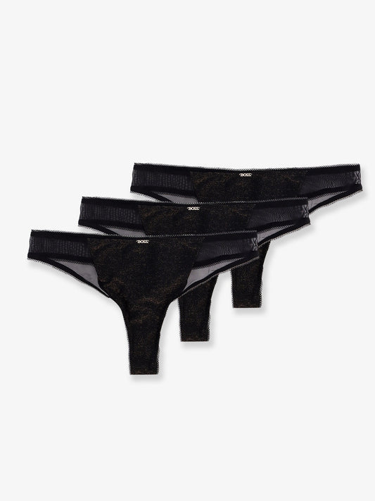 Boss Lurex Thong Tripack With Lace Trim