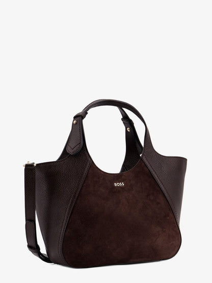 Boss Suede And Leather Shoulder Bag