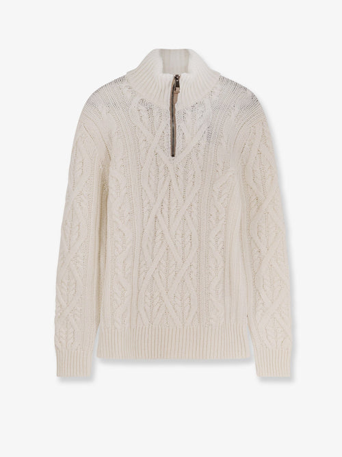Boss Harpreno virgin wool and cashmere sweater - Open White