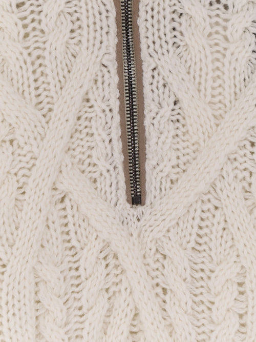 Boss Harpreno virgin wool and cashmere sweater - Open White