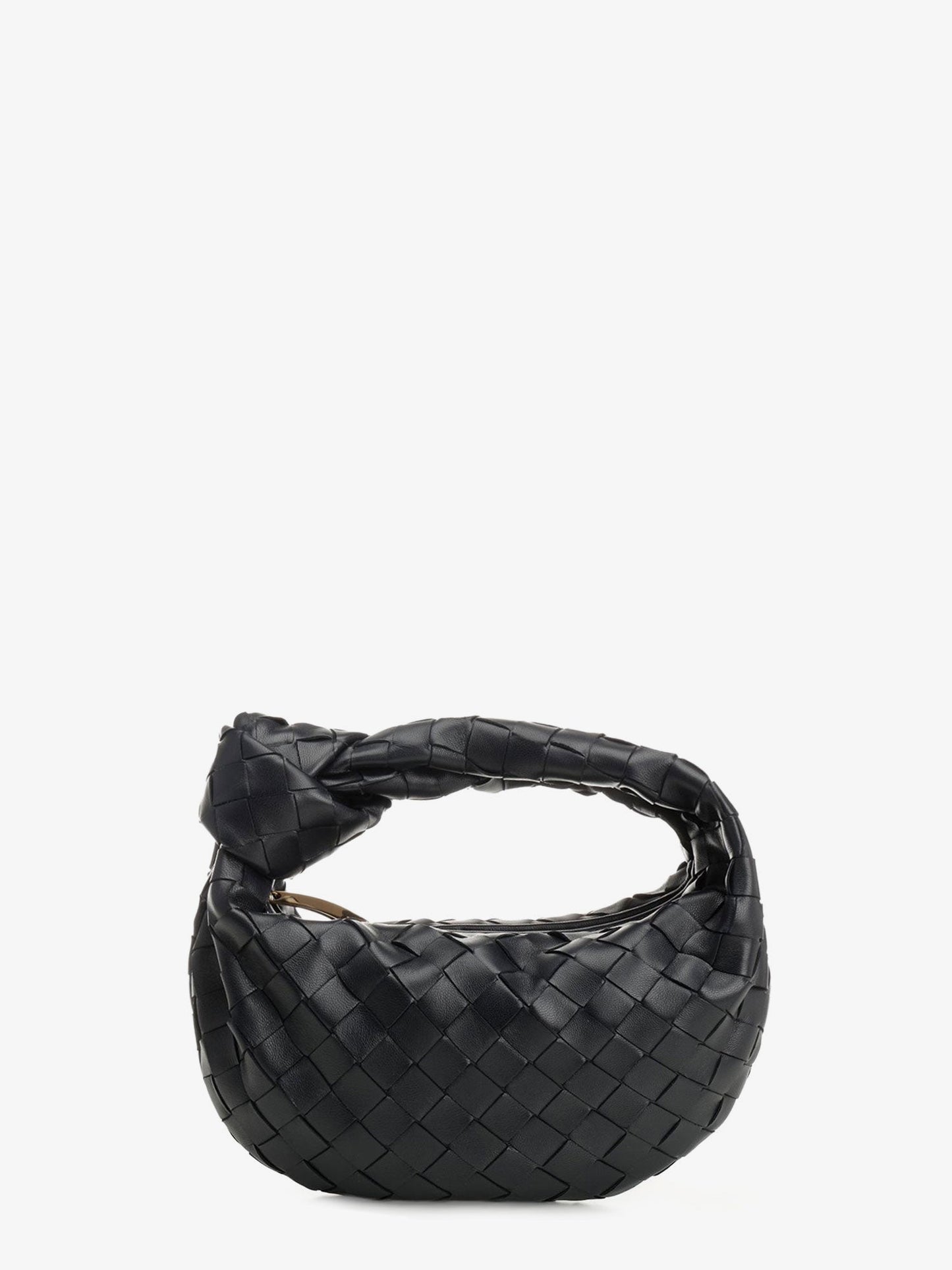 Bottega Veneta Mini Jodie Leather Handbag With A Foggy Mirror Effect Braided Motif