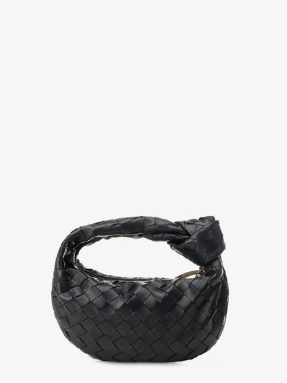 Bottega Veneta Mini Jodie Leather Handbag With A Foggy Mirror Effect Braided Motif