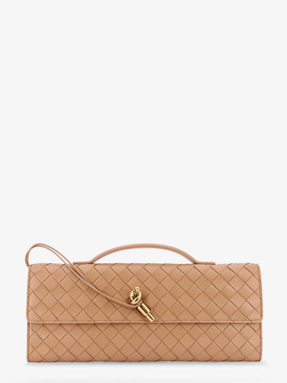 Bottega Veneta Andiamo Leather Clutch With Intrecciato Pattern