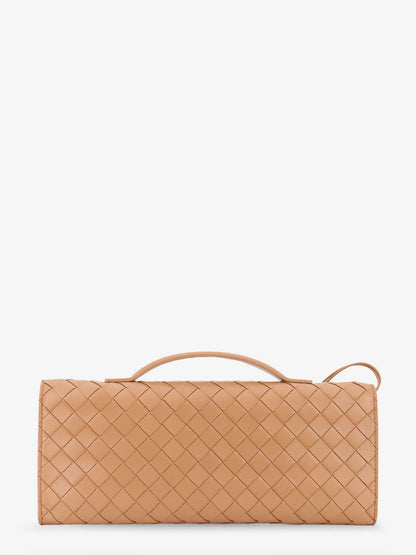 Bottega Veneta Andiamo Leather Clutch With Intrecciato Pattern
