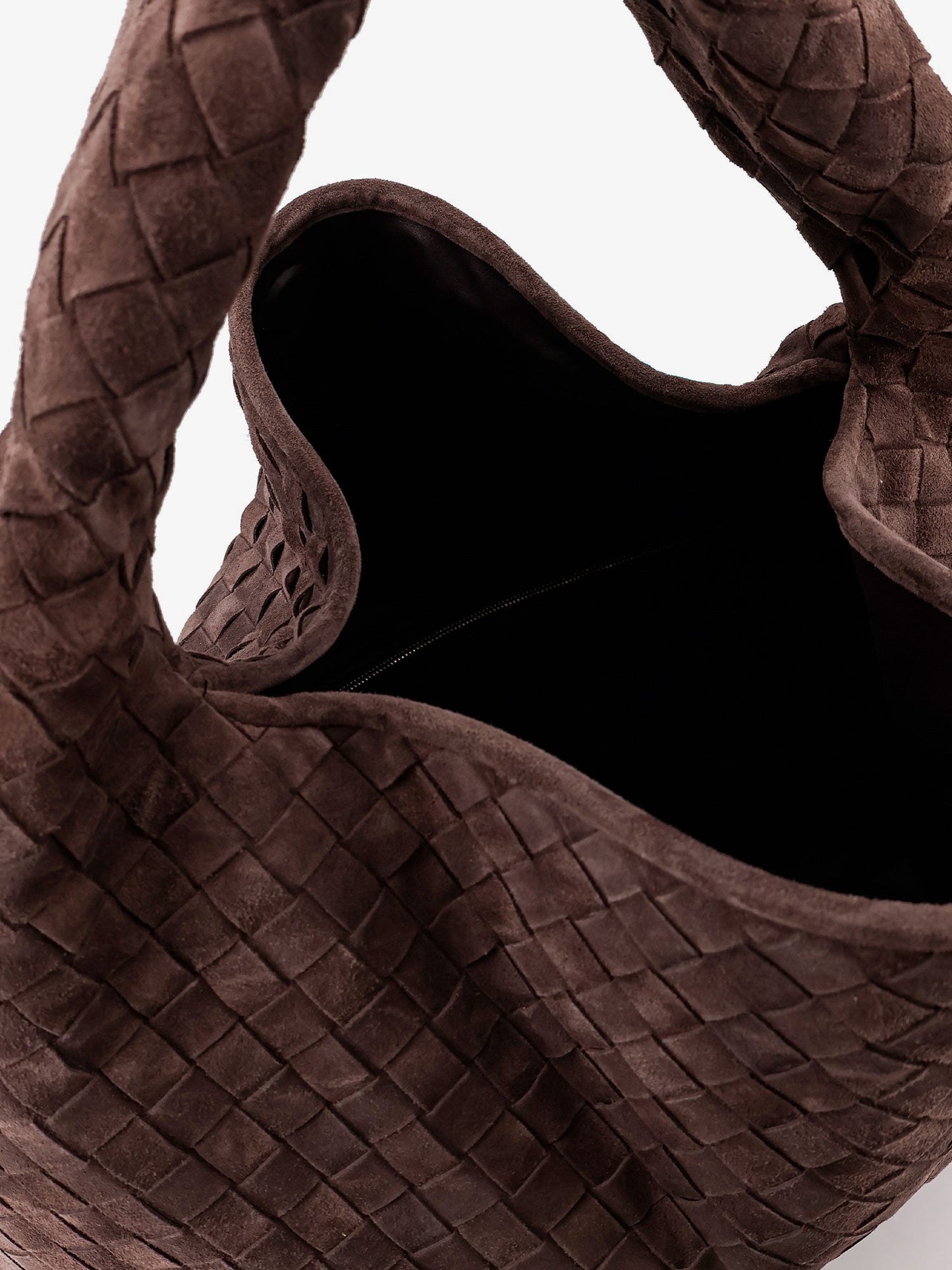 Bottega Veneta Hop Hobo Leather Shoulder Bag With Intreccio Pattern