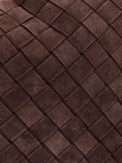 Bottega Veneta Hop Hobo Leather Shoulder Bag With Intreccio Pattern