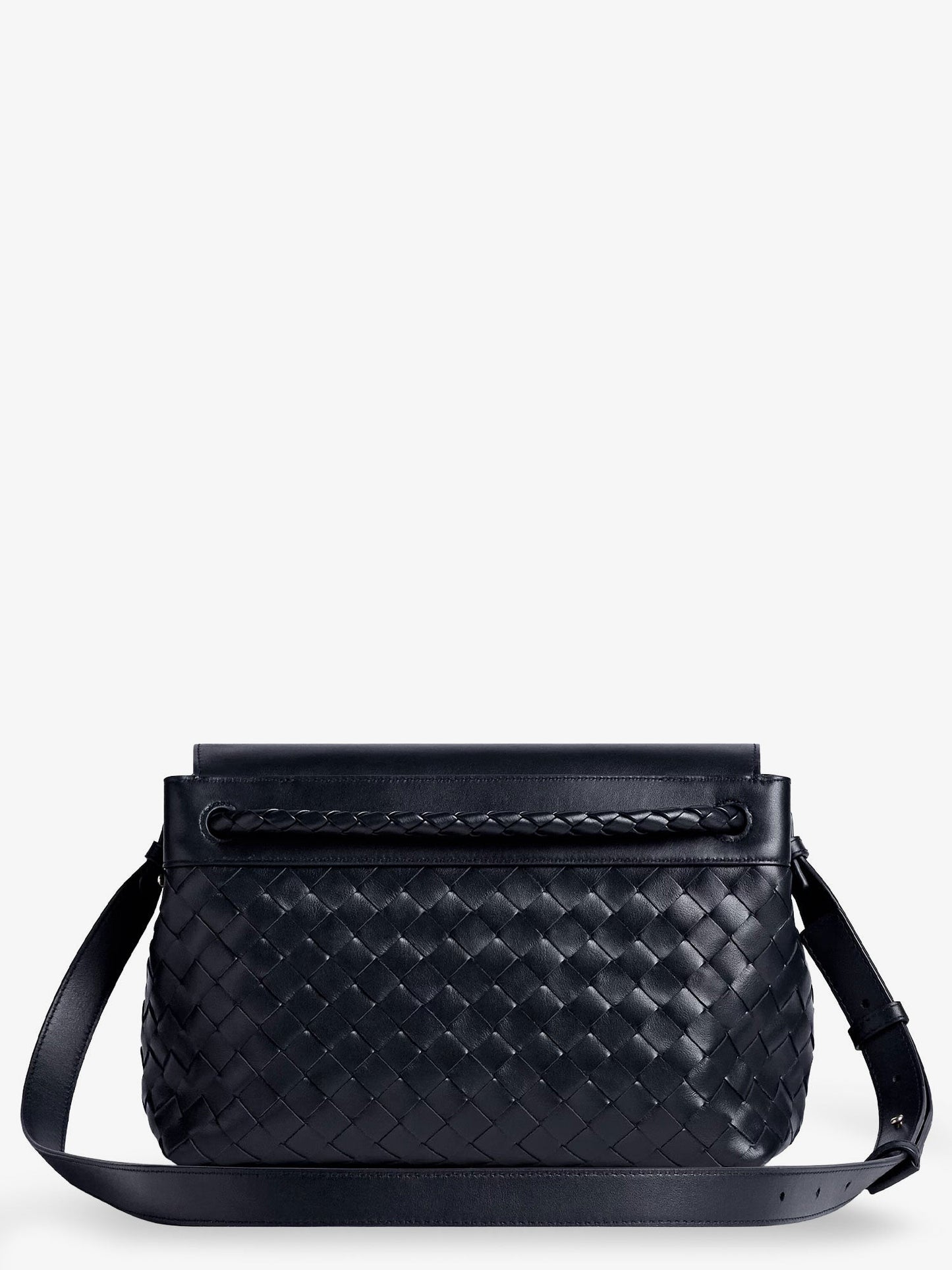 Bottega Veneta Andiamo Leather Shoulder Bag With Intrecciato Pattern