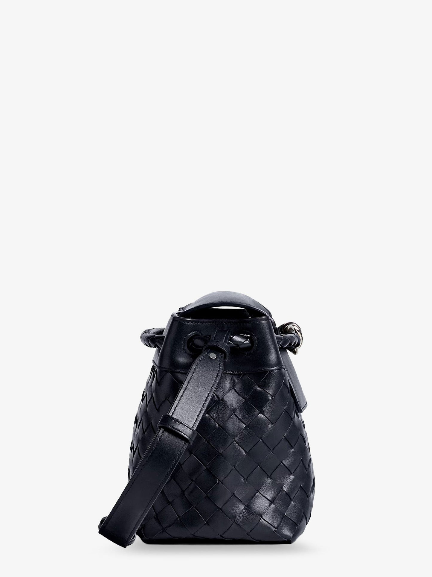 Bottega Veneta Andiamo Leather Shoulder Bag With Intrecciato Pattern