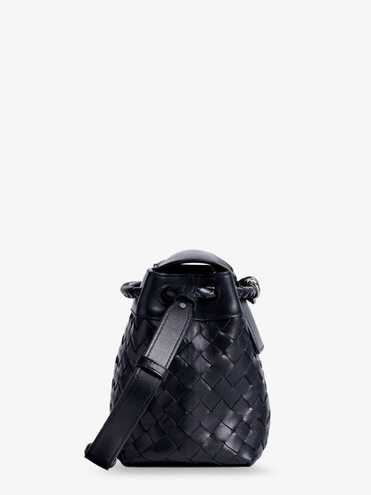 Bottega Veneta Andiamo Leather Shoulder Bag With Intrecciato Pattern