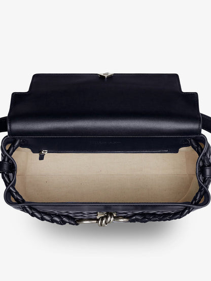 Bottega Veneta Andiamo Leather Shoulder Bag With Intrecciato Pattern