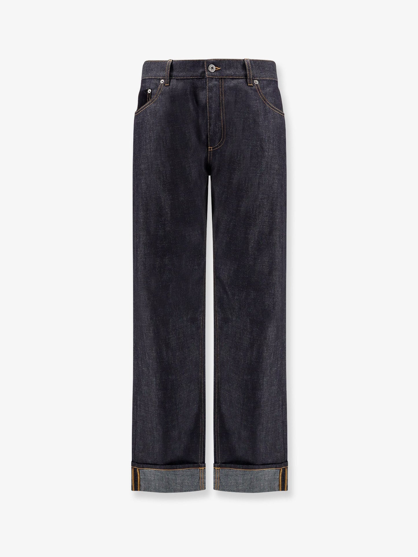 Bottega Veneta Wide Leg Jeans With Turn Up