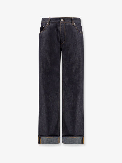 Bottega Veneta Wide Leg Jeans With Turn Up