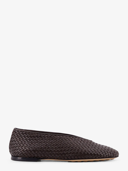 Bottega Veneta Rosa Flat Leather Ballerinas With Intrecciato Motif