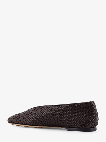 Bottega Veneta Rosa Flat Leather Ballerinas With Intrecciato Motif