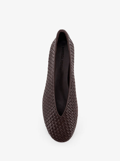 Bottega Veneta Rosa Flat Leather Ballerinas With Intrecciato Motif