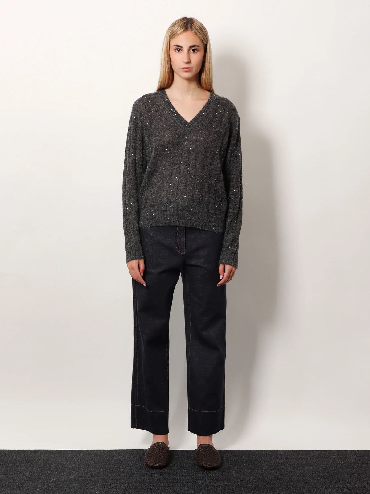 BRUNELLO CUCINELLI - Wool blend sweater with all-over sequins